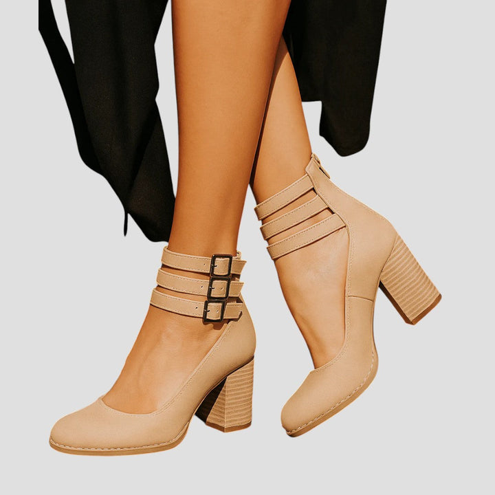 Christine | Double Strap Block Heel Comfortable Boots 7