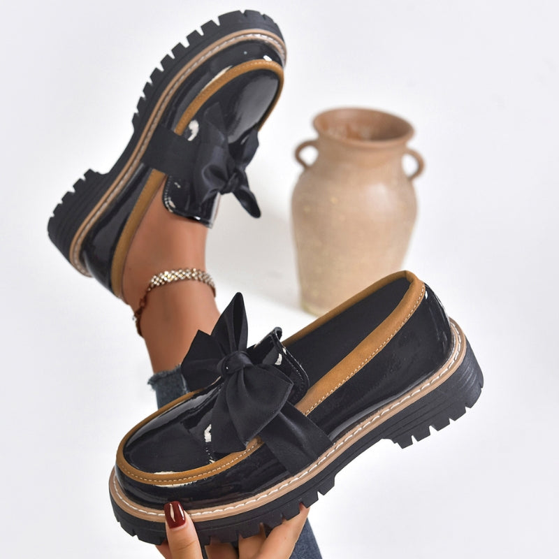Christine | Glossy Patent Statement Bow Loafers 3