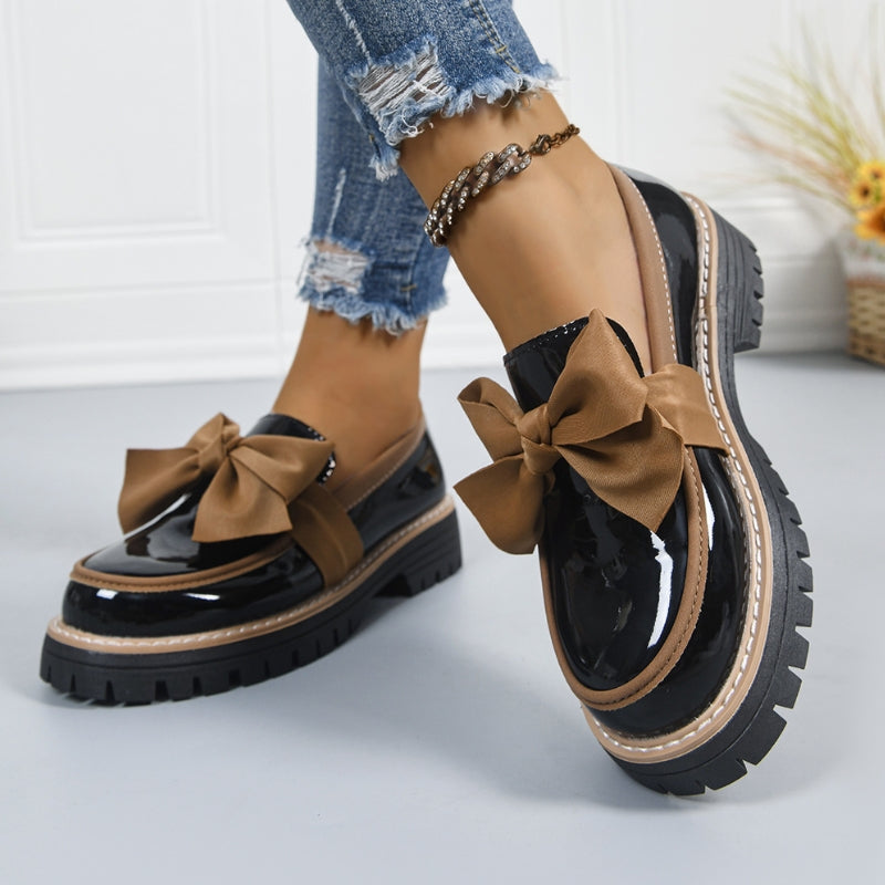 Christine | Glossy Patent Statement Bow Loafers 5