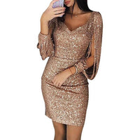 Vivienne | Sparkling Sequin Homecoming Dress With Elegant V Neck Style