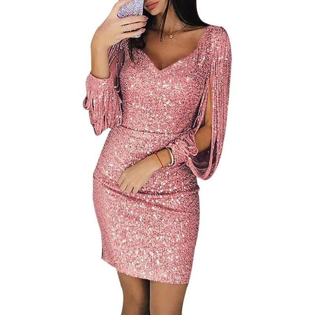 Darla | Dazzling Sequin Homecoming Dress with Elegant V-Neck 2