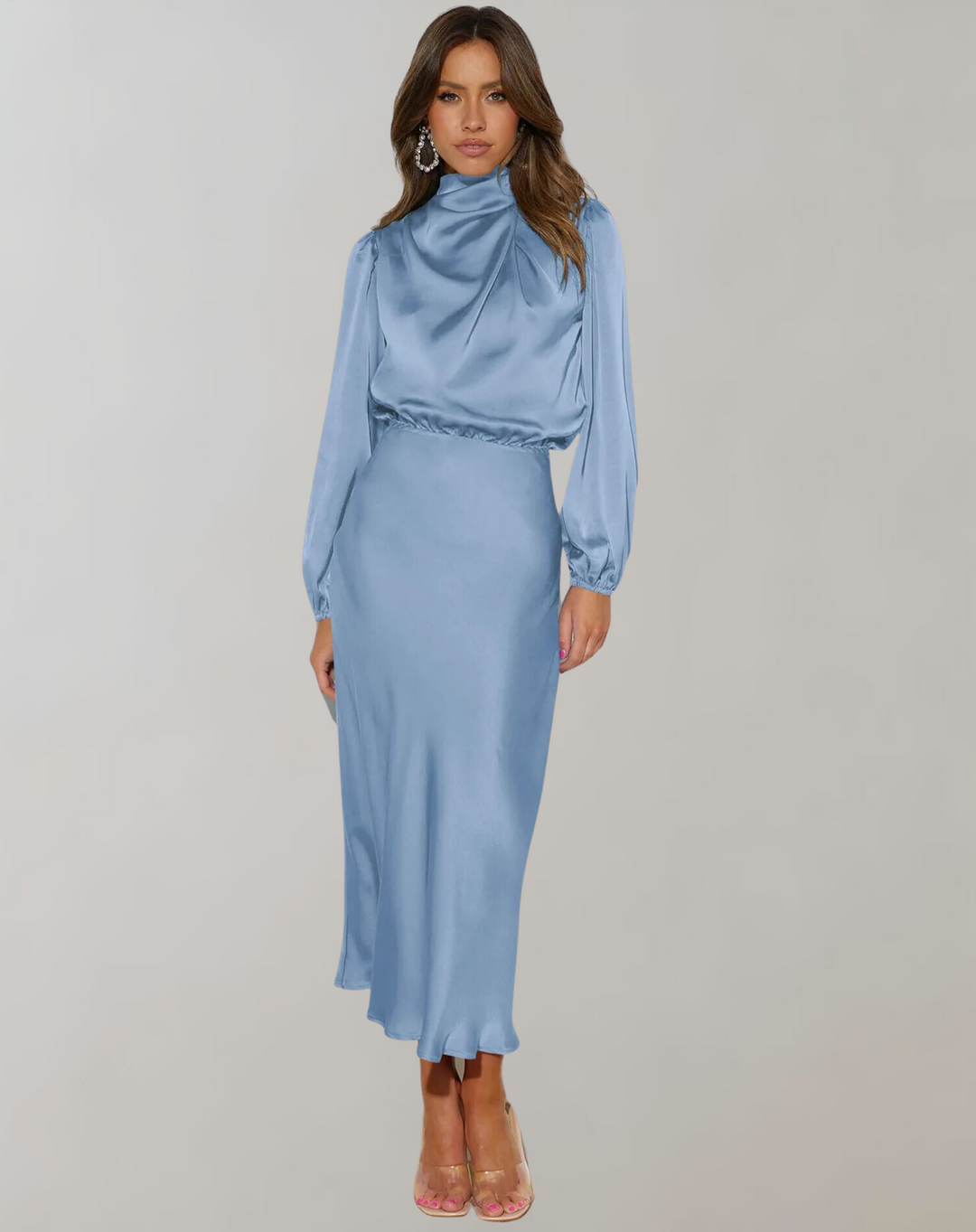 Delphina | Satin Sleeve Dress 1
