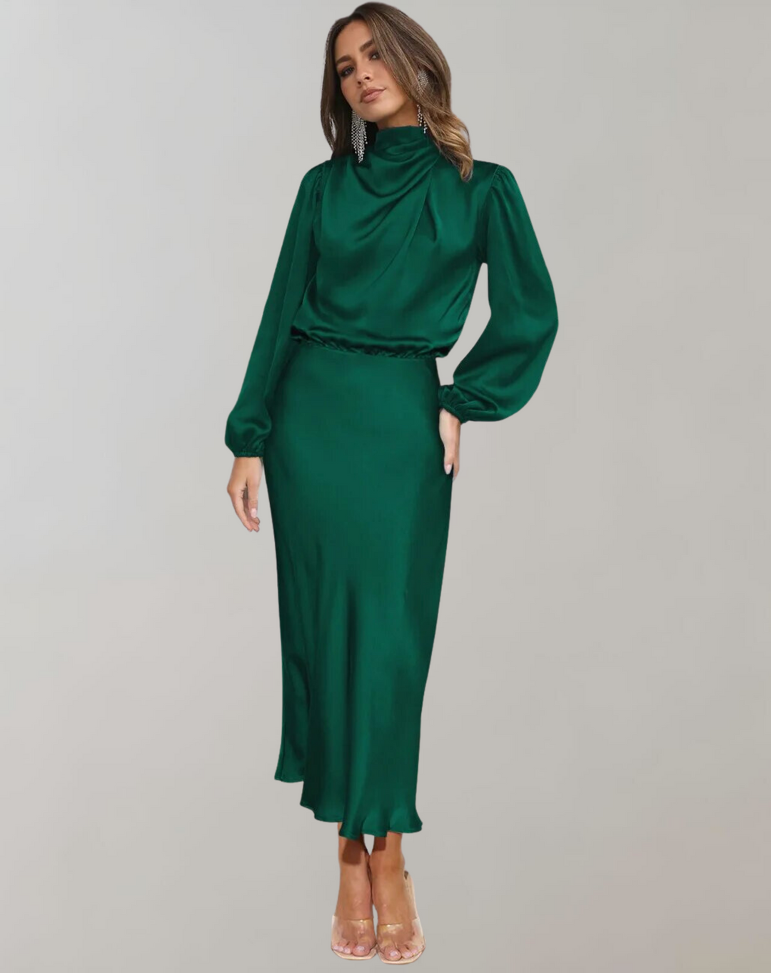 Delphina | Satin Sleeve Dress 2