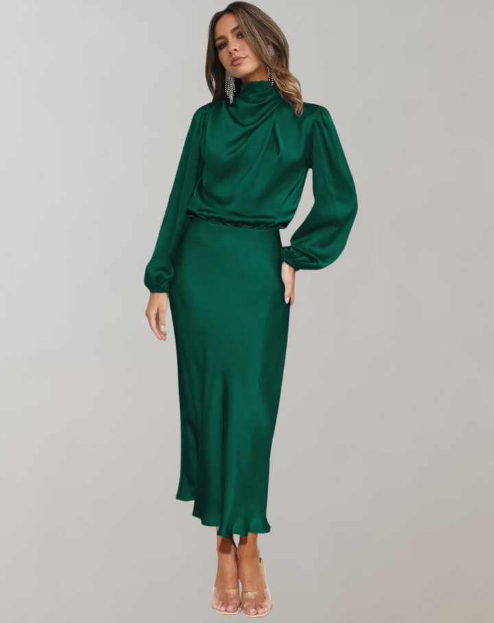 Delphina | Satin Sleeve Dress 2