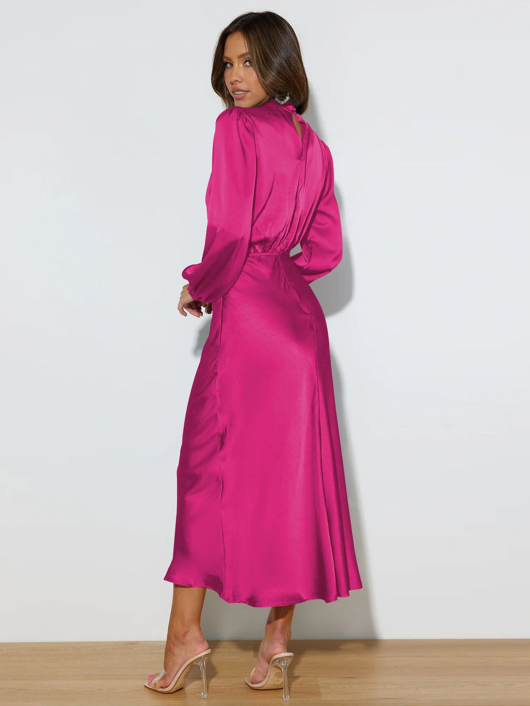 Delphina | Satin Sleeve Dress 4