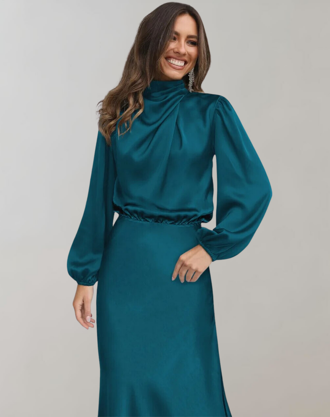 Delphina | Satin Sleeve Dress 8