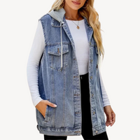 Lily | Stylish And Casual Women's Denim Hoodie Vest