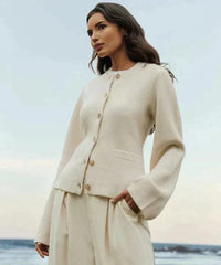 Sophia | Elegant And Versatile Women's Knitted Wool Blend Cardigan