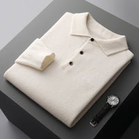 Daniel | Classic Knit Cotton Long Sleeve Polo Sweater