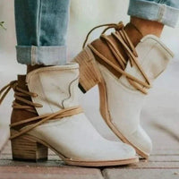 Josephine | Lace-Up Ankle Cowboy Boots for Women