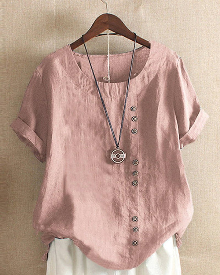 Ella | Casual Chic Linen Button Front Top 0