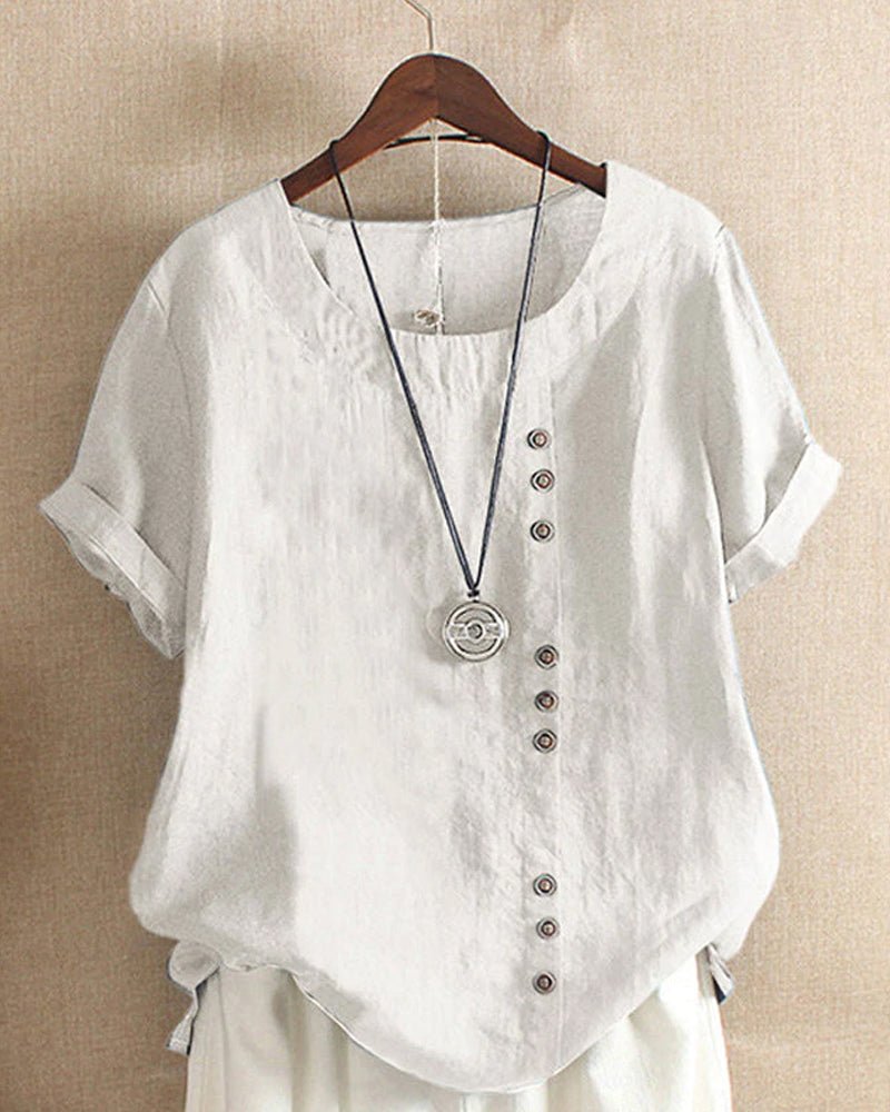 Ella | Casual Chic Linen Button Front Top 1
