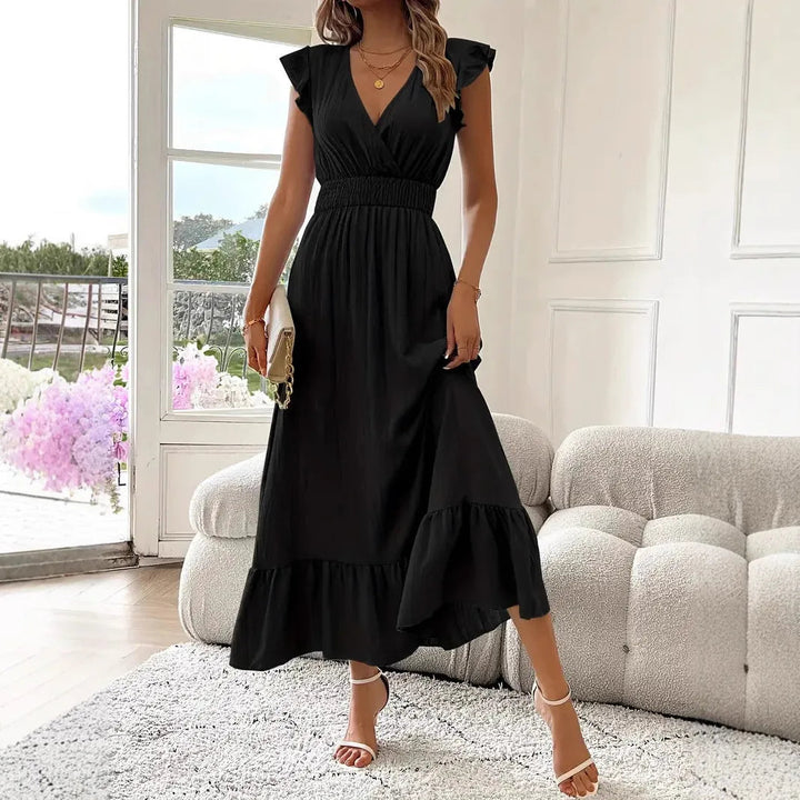 Elysia | Elegant Floral Maxi Dress with Sleeves for Women - Flattering & Airy Long Dress 1