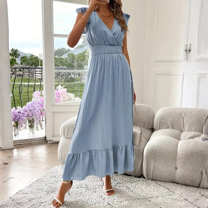 Elysia | Elegant Floral Maxi Dress with Sleeves for Women - Flattering & Airy Long Dress 10