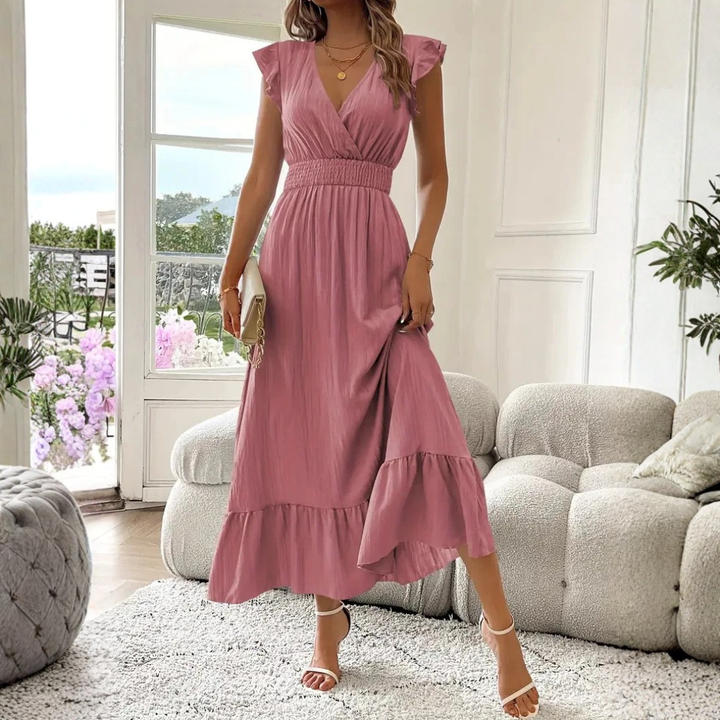 Elysia | Elegant Floral Maxi Dress with Sleeves for Women - Flattering & Airy Long Dress 11