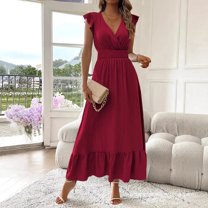 Elysia | Elegant Floral Maxi Dress with Sleeves for Women - Flattering & Airy Long Dress 6