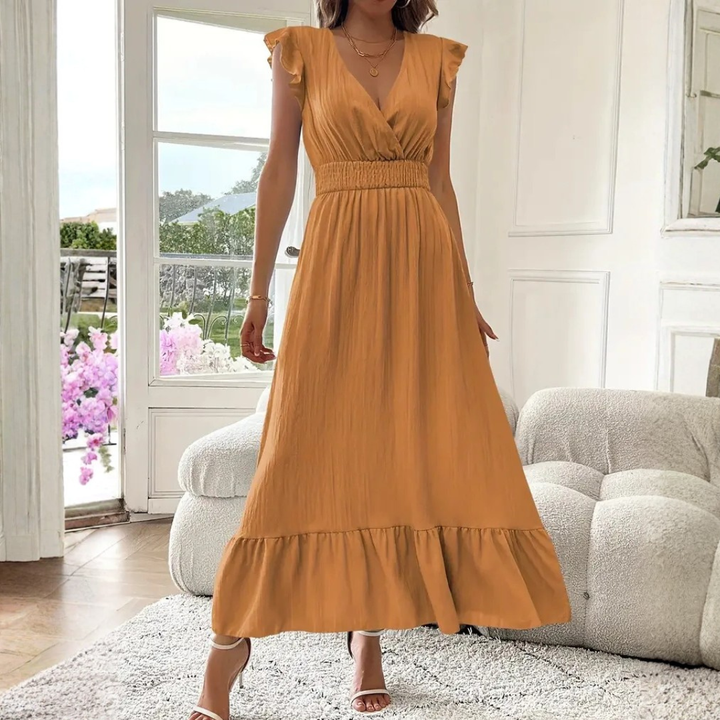 Elysia | Elegant Floral Maxi Dress with Sleeves for Women - Flattering & Airy Long Dress 7