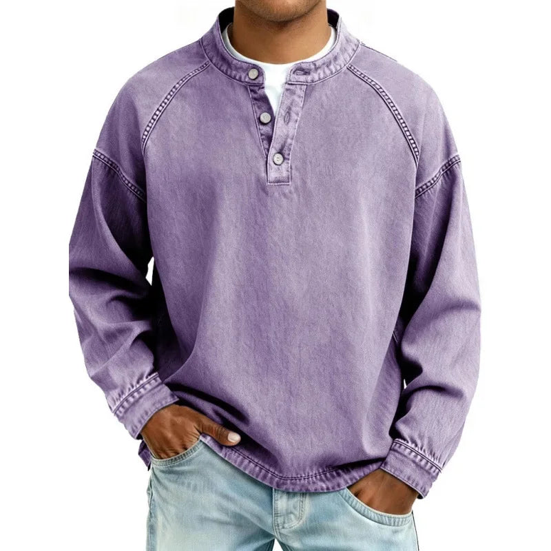 Elysian | Breathable, Stylish & Versatile Men's T-Shirt - Vintage Button-Down Design 1