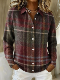 Camille | Classic Checked Knit Cardigan