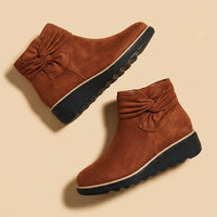 Olivia | Elegant And Cozy Suede Bow Boots