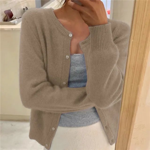 Emma | Women's Button Front Cardigan Cropped Relaxed Fit 4