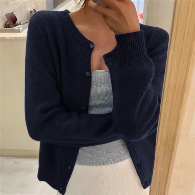 Emma | Women's Button Front Cardigan Cropped Relaxed Fit 8