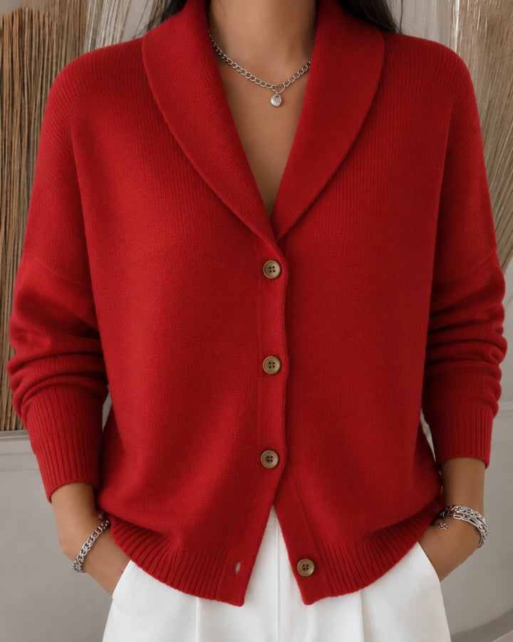 Emma | Women's Relaxed-Fit Button-Up Collared Knit Cardigan 2