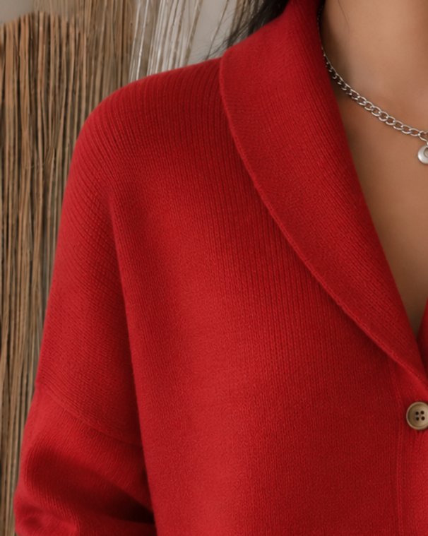 Emma | Women's Relaxed-Fit Button-Up Collared Knit Cardigan 3