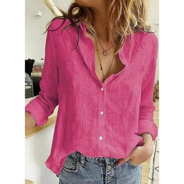 Evelyn | Comfortable Flattering Cotton Long Sleeve Shirt 0