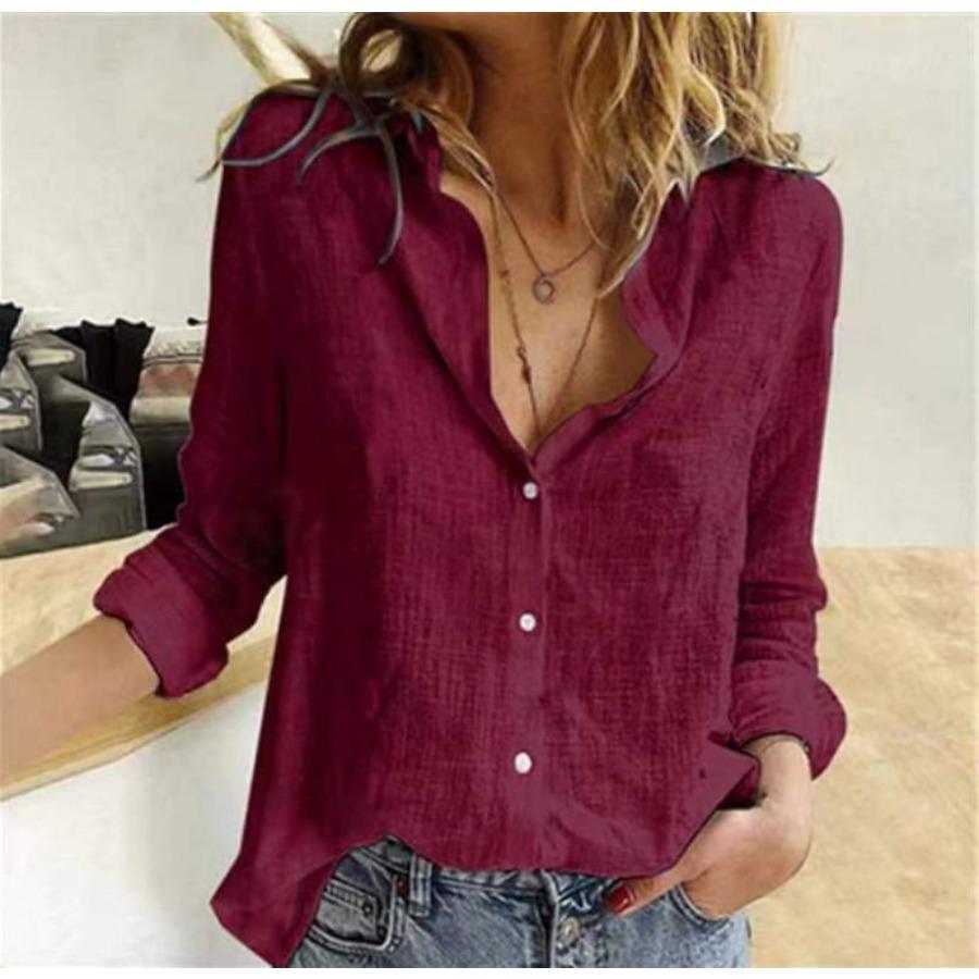 Evelyn | Comfortable Flattering Cotton Long Sleeve Shirt 2
