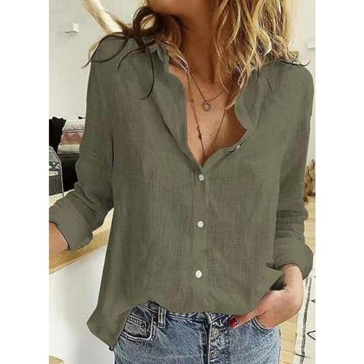 Evelyn | Comfortable Flattering Cotton Long Sleeve Shirt 3