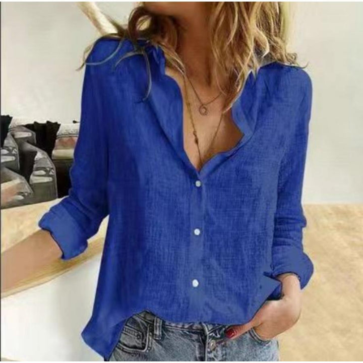 Evelyn | Comfortable Flattering Cotton Long Sleeve Shirt 4