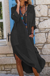 Harper | Breathable And Elegant Casual Linen Shirt Dress