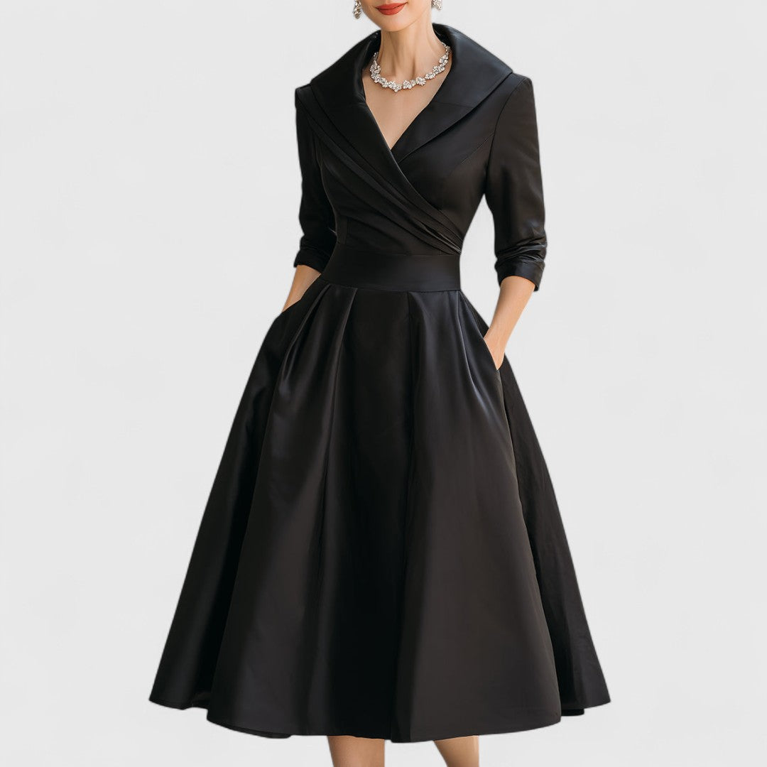 Evelyn | Elegant And Flattering Wrap-Bodice Midi Dress 1