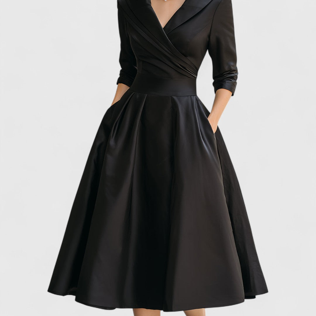 Evelyn | Elegant And Flattering Wrap-Bodice Midi Dress 6