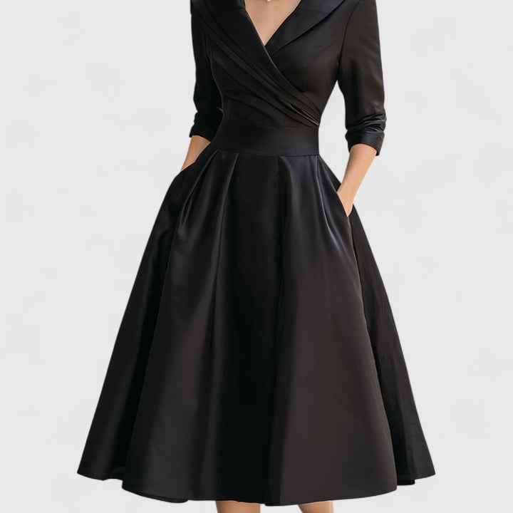 Evelyn | Elegant And Flattering Wrap-Bodice Midi Dress 6