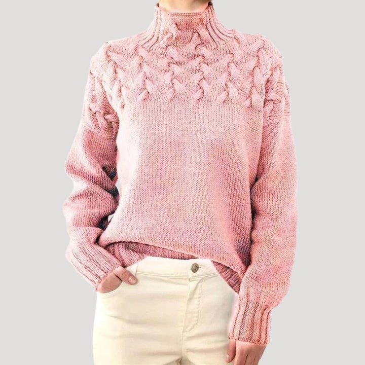Evelyn | Women's Cable Knit Turtleneck Pullover Sweater 3