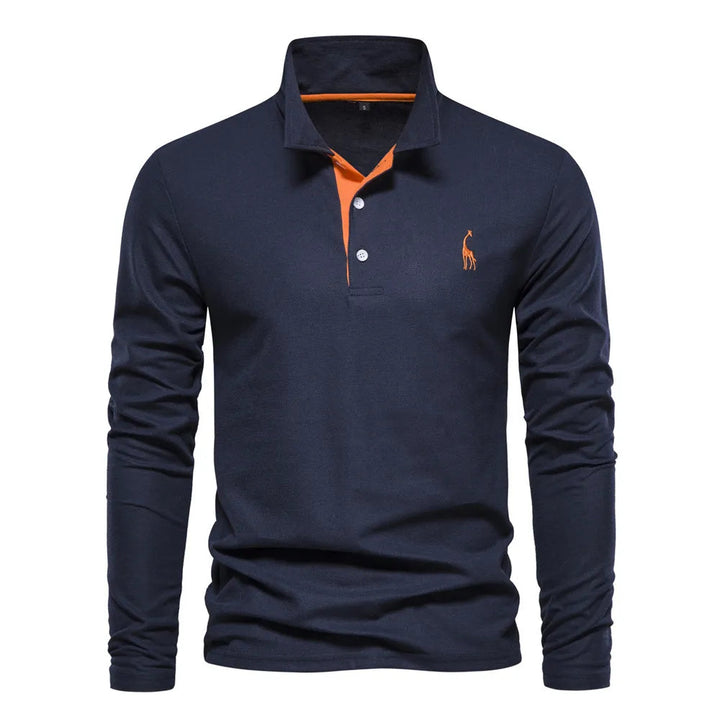 Frank | Cotton Blend Long Sleeve Polo Shirt 2
