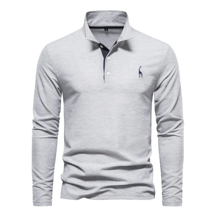 Frank | Cotton Blend Long Sleeve Polo Shirt 5