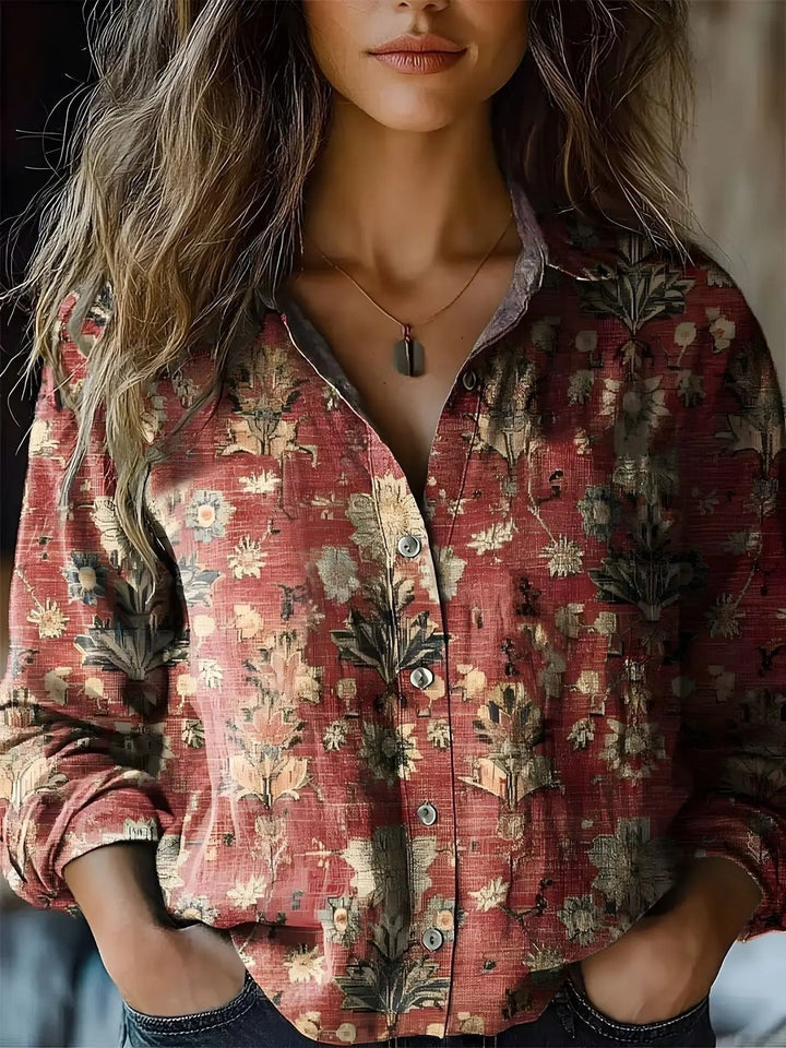 Gabriele | Beautiful And Relaxed Boho Floral Button-Up Blouse 6