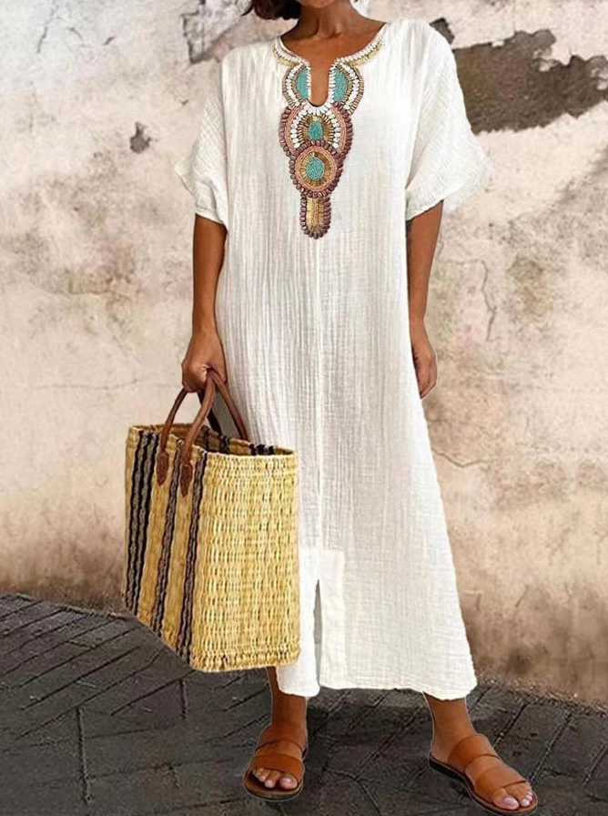 Gabrielle | Ethnic Accent Caftan Summer Bohemian Fashion 0