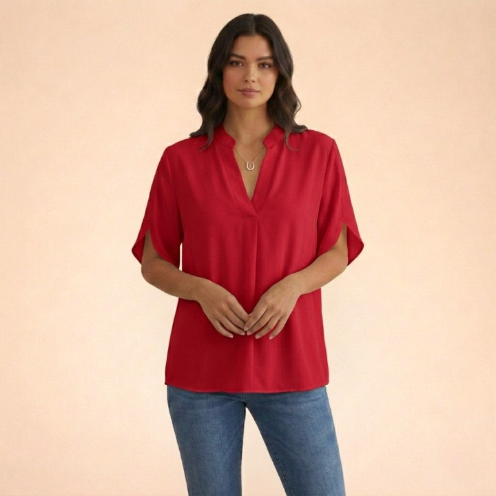 Laura | Elegant & Comfortable V-Neck Blouse