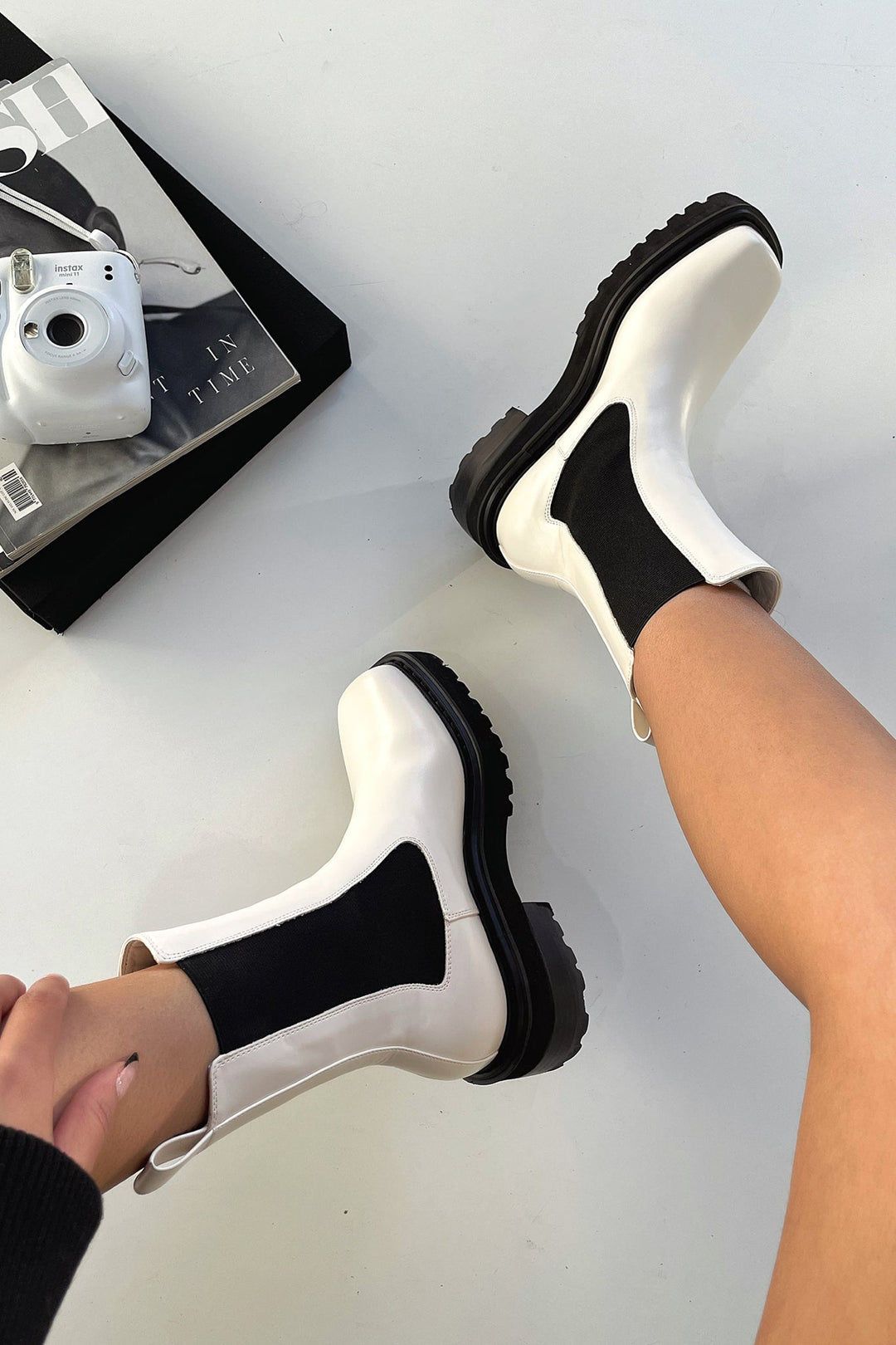 Gemma | Modern And Stylish Two-Tone Ankle Boots 0