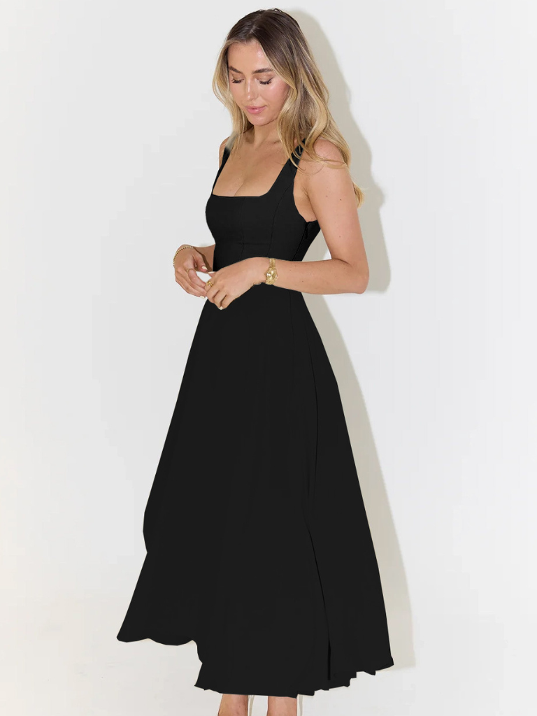 Gina | Elegant Square Neck Midi Dress - Women's Summer Wedding Guest Dresses 4