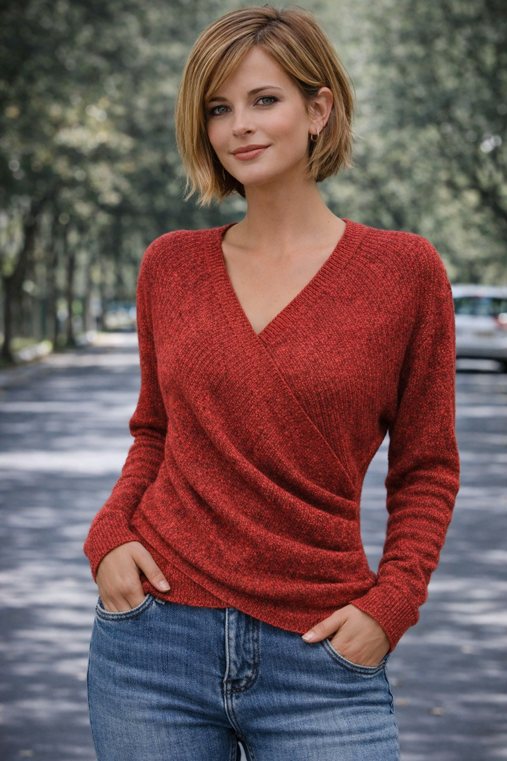 Gina | Elegant, Stretch-Knit &amp; Sculpted Women’s Sweater 2