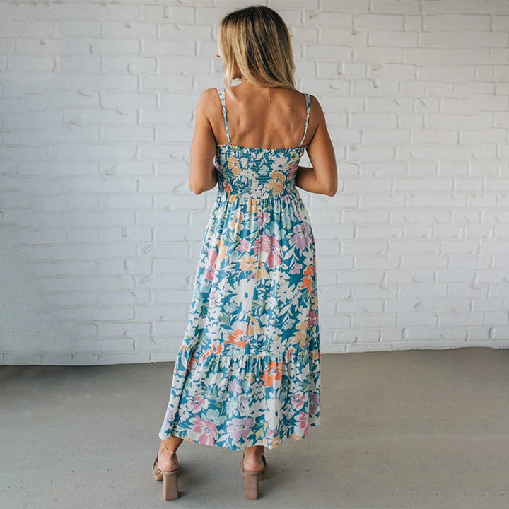 Grace | Effortless and Beautiful Floral Strappy Midi Dress 2