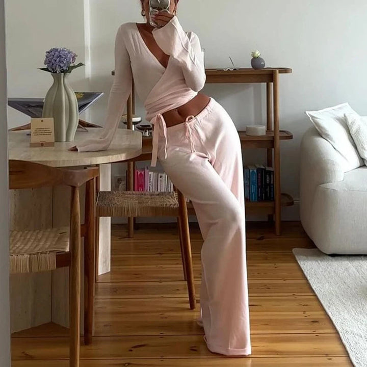 Grace | V-Neck Loungewear Two Piece Set 1