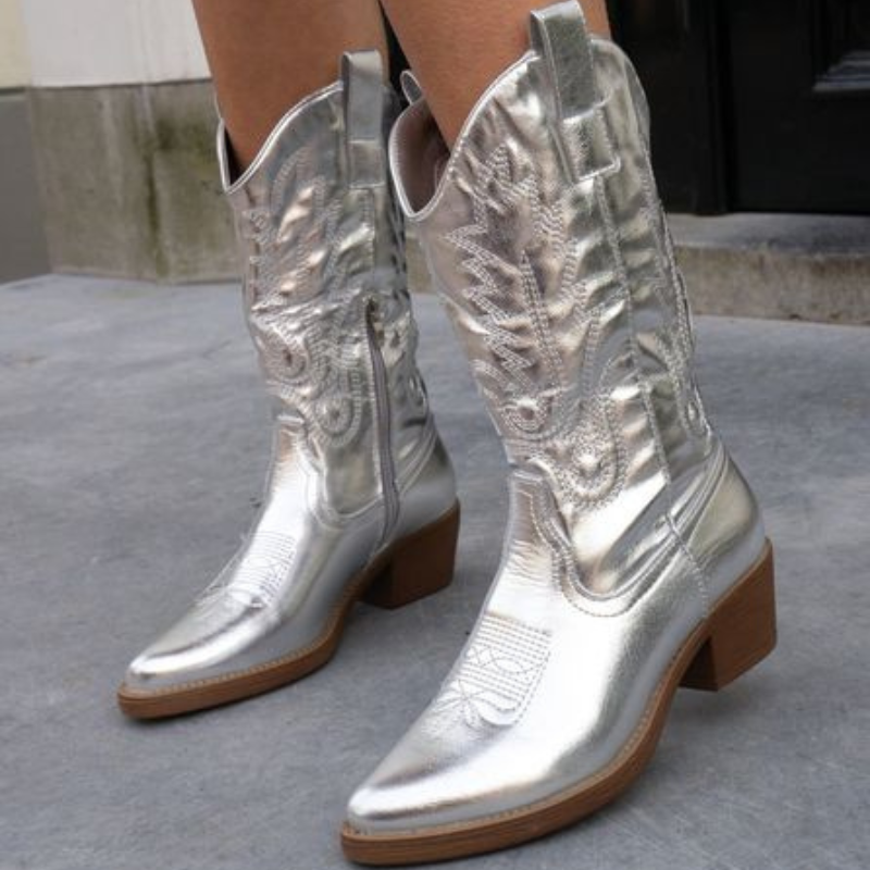 Gracie | Metallic Design Cowboy Boots for Women 7