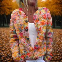 Natalie | Elegant Floral Print Knit Cardigan