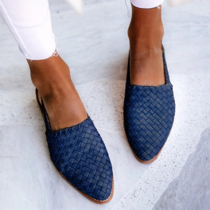 Hannah | Woven Leather Pointed-Toe Slingback Sandals 3